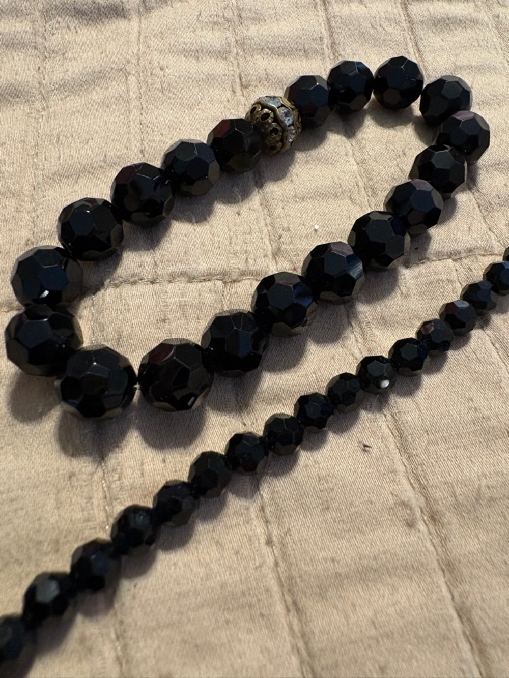 #68 - SPRING CLEANING: Black Onyx Bead Necklace with Matching Bracelet